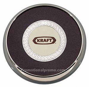 Lasered Leather Coaster with Ring