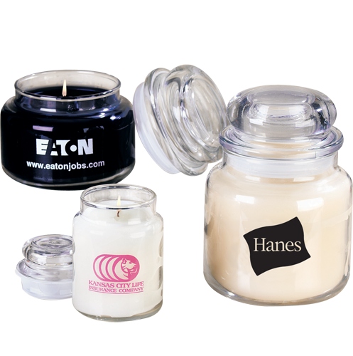 4" Tall Round Glass Jar with wax Candle (5 oz)