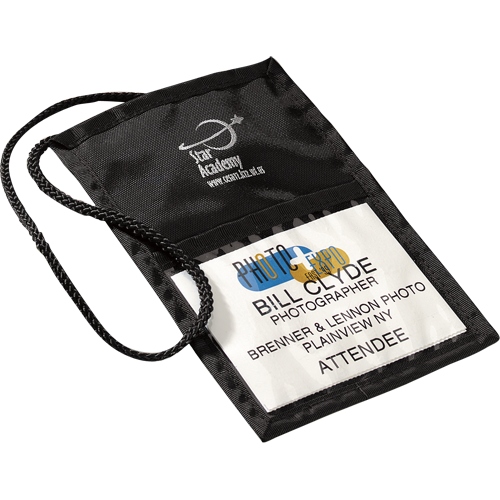 Hanging badge holder