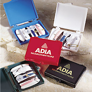 Sewing kit in plastic box