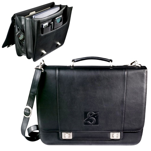 Millennium Leather Deluxe Compu-Saddle Bag