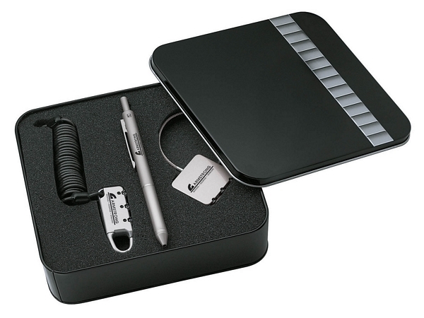Ballpoint Pen / Luggage Lock / Lock with 1 Meter Curl Wire Giftset