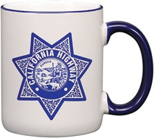 12 oz mug with colored rim & handle
