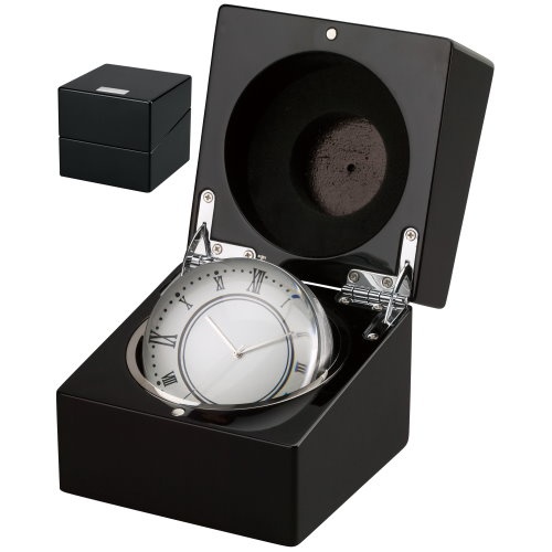 Clock in Wood Box with spinning World Map/Picture Frame