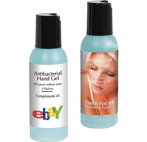 2oz Anti-bacterial Hand Gel w/4 Color Label