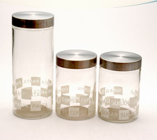 3pcs storage jar set with metal lid
  
   
     
    