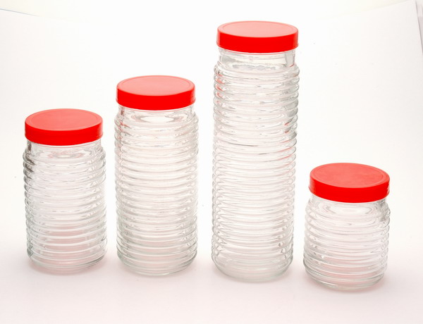 Storage jar with plastic lid 
  
   
     
    