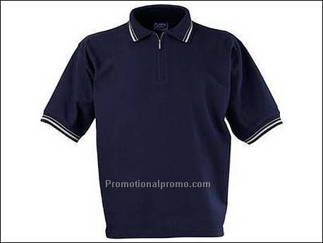 Austin zip polo tipping. 1x1 gebreide...