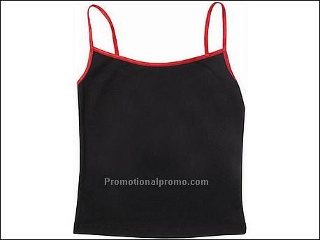 Bella Camisole Tank Top Contrast, Black/RD