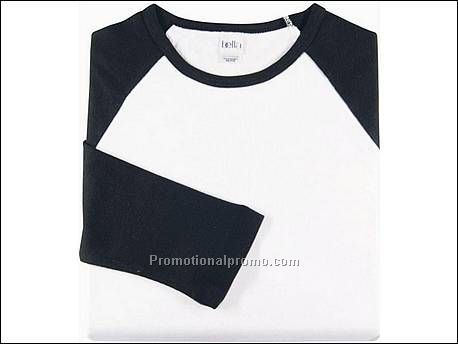 Bella T-sh Raglan 3/4 Sleeve, White/Black