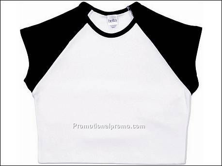 Bella T-sh Raglan Cap Sleeve, White/Black