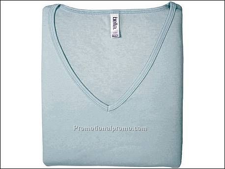 Bella T-sh Sheer rib V-neck, Seafoam Blue