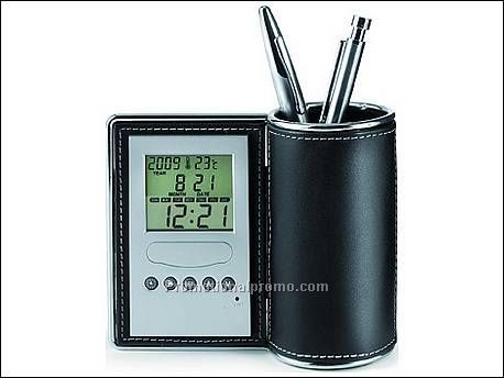 Bureauklok/pennenhouder