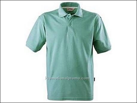Cotton polo. 1x1 rib gebreide kraag e...
