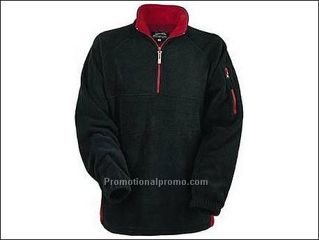 Fleece 1/2 zip sweater. Elastieke man...