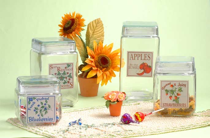 storage jar set with decal
  
   
     
    