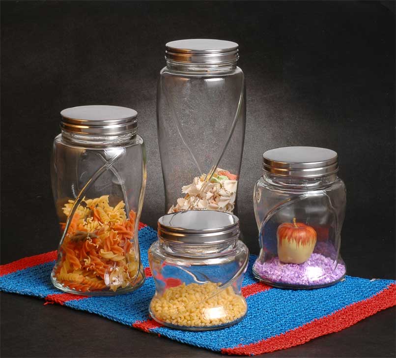 glass container set with metal lid
  
   
     
    