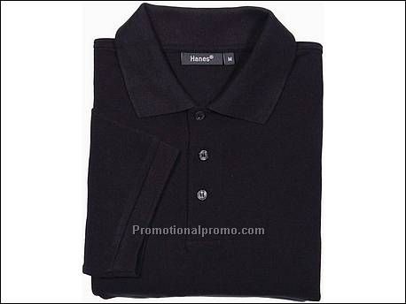 Hanes Top Polo Pique S/S, Black