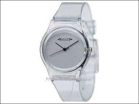 Horloge met transparante kunststof...