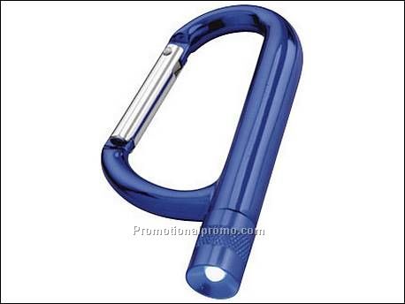 Karabijnhaak met zaklamp. LED licht. ...