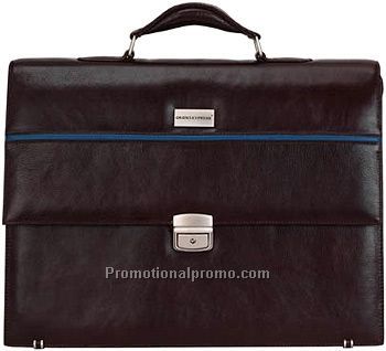 ORIENT EXPRESS ATTACHE BAG - Business bag with metal lock on the front, handle on top, zipper pocket