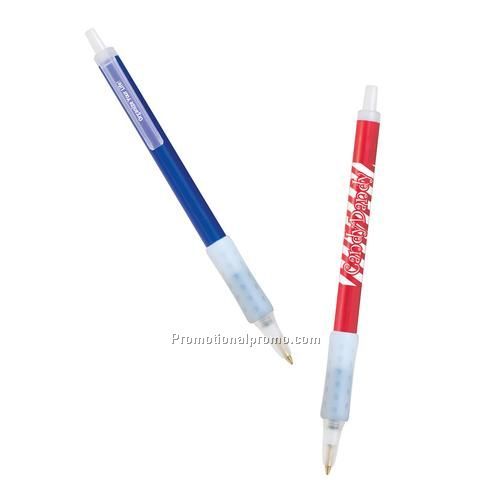 Pen - Ballpoint, Bic Clic Stic Ice with Clear Rubber Grip