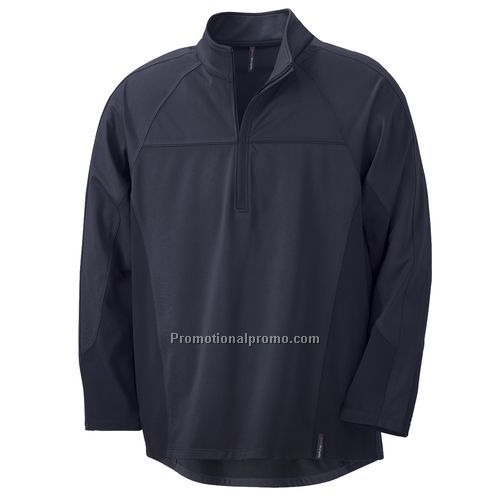 Windshirt - Men's Brushed Back Jersey Half Zip Sport Knit Top, Polyester / Spandex
