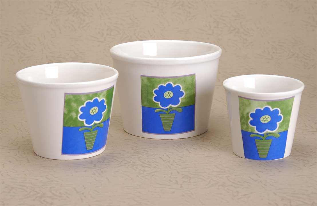 flower pot with decal
  
   
     
    
