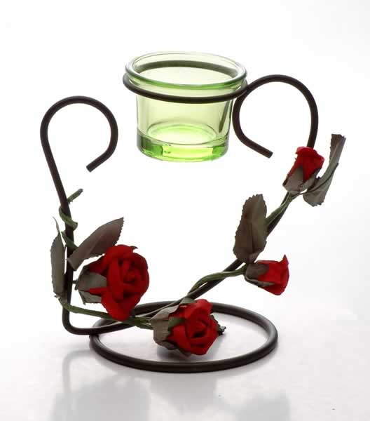  Candle holder with metal stand 
  
   
     
    