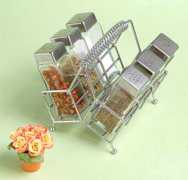 cruet set with metal stand
  
   
     
    