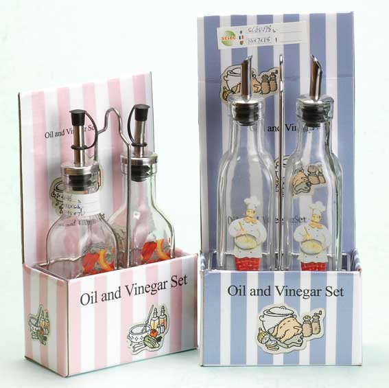 Oil and vinegar set with metal lid
  
   
     
    