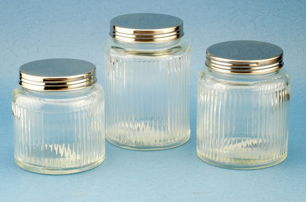 storage jar set with metal lid 
  
   
     
    
