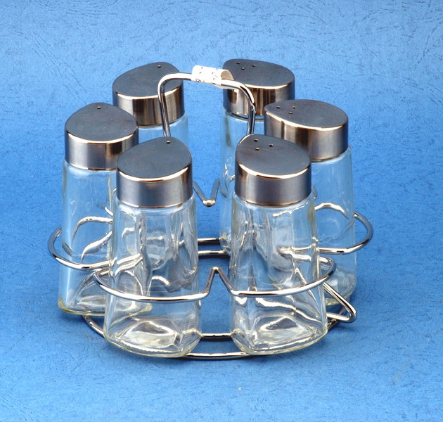 Cruet set with metal stand
  
   
     
    