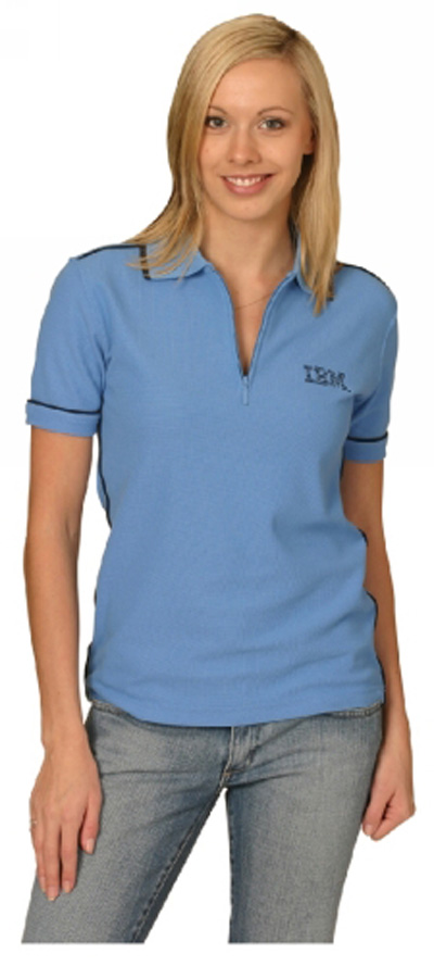 Ladies Waffle Contrast Polo