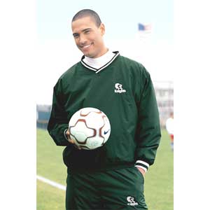 Port & Company- V-Neck Wind Shirt with Stripe Trim