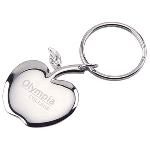Silver Apple Keychain