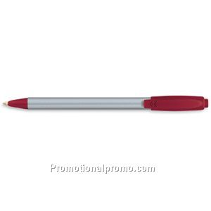 Paper Mate Sport Retractable Silver Barrel/Burgundy Trim, Blue Ink Ball Pen