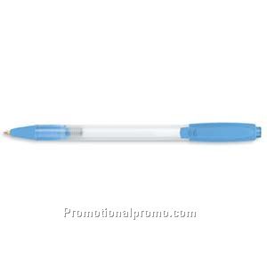 Paper Mate Sport Retractable Frosted White Barrel/Pale Blue Trim, Blue Ink Ball Pen