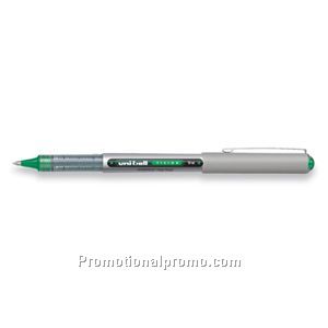 uni-ball Vision Silver Barrel, Green Ink Roller Ball