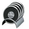 Round Stainless and Polymeric Rubber Coaster Set