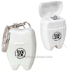 Mini Tooth Dental Floss Keychain