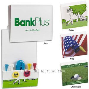 Stock 4-2-1 Golf Tee Packet - 2-3/4" Tee