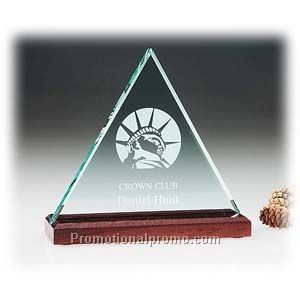 Jade Triangle Award with Wood Base
