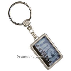 Rectangle 2 Sided Four Color Process Die Cast Metal key tag