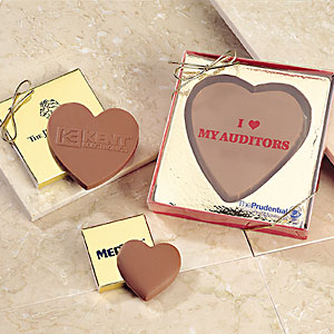3" heart shaped chocolate