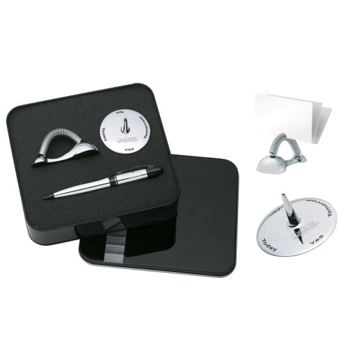 Ballpoint Pen / Decision Maker Spinning Top / Business Card Holder Giftset