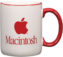 12 oz mug with colored rim & handle