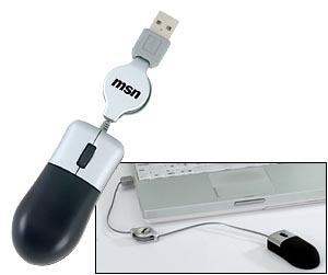 Retractable Executive Mini-Optical Mouse with USB Cable
