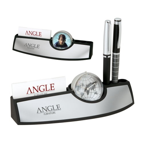 Clock Photo Frame & Business Card Holder