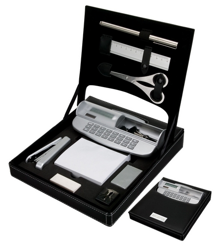 FAUX LEATHER STATIONERY DESK SET